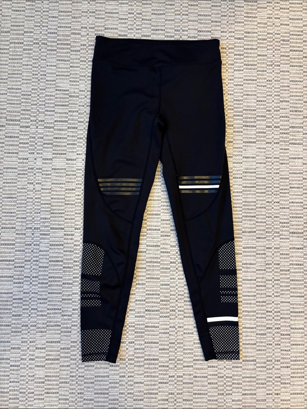 Lilybod Black High-Waist Performance Leggings with Reflective Stripes